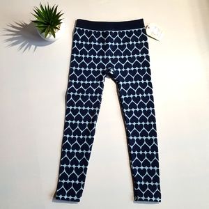Faded Glory Heart Fleece Lined Leggings Girls Size Medium (7-10) NWT